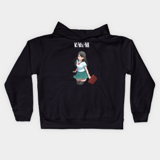 kawaii anime japanese schoolgirl Kids Hoodie